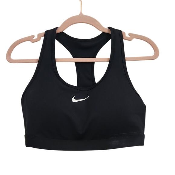 NWT Nike Women's Swoosh Medium Support Padded Sports Bra Black L - Picture 4 of 7